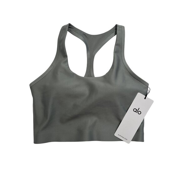 ALO Yoga Airlift Super Sleek Bra Tank in Lunar Grey - Picture 1 of 5